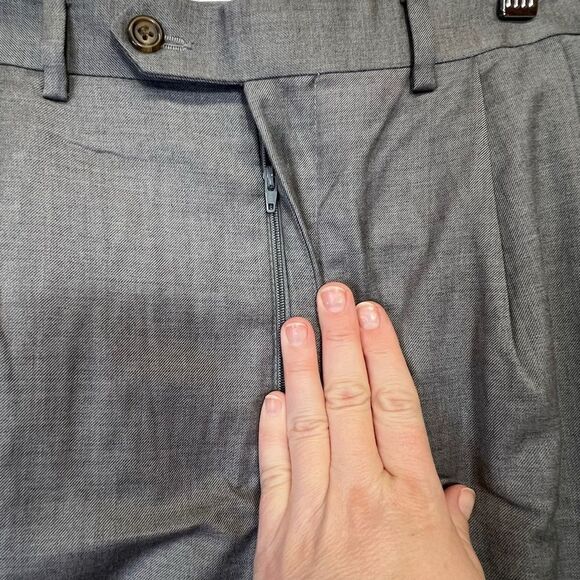 Ralph Lauren wool& cashmere dress slacks cuffed P 36 W x 32 green tag - Picture 4 of 13